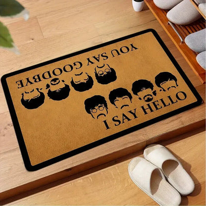 THE BEATLES DOORMAT Hello/Goodbye Witty Song Lyric Floor Mat (23.5"x15.75")