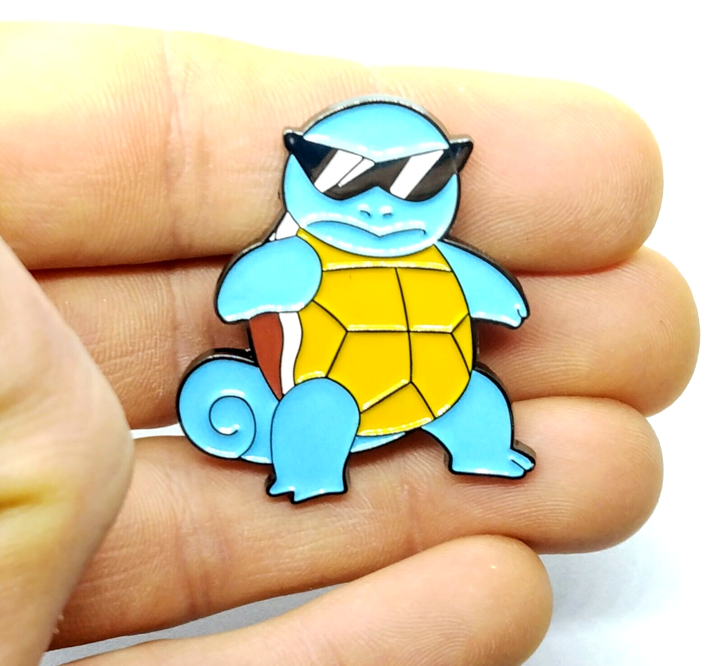 SQUIRTLE SQUAD LEADER PIN Pokemon Sunglasses Cool Turtle Enamel Lapel Brooch