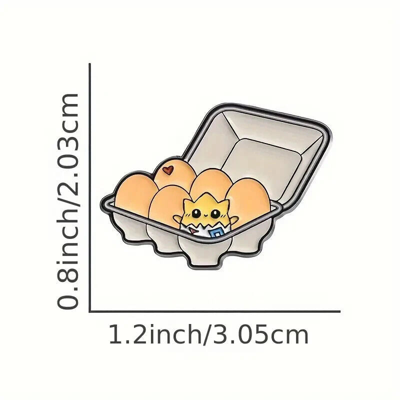 TOGEPI EGG CARTON PIN Pokemon Funny Cute Loveable Gift Enamel Lapel Brooch