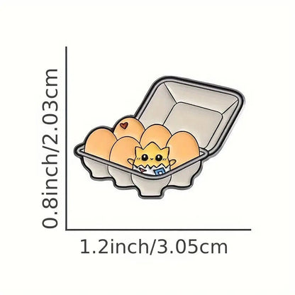 TOGEPI EGG CARTON PIN Pokemon Funny Cute Loveable Gift Enamel Lapel Brooch