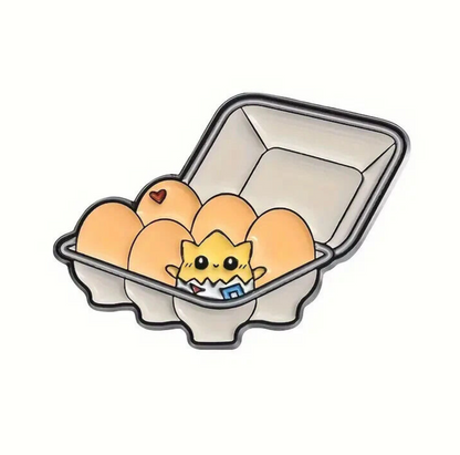 TOGEPI EGG CARTON PIN Pokemon Funny Cute Loveable Gift Enamel Lapel Brooch