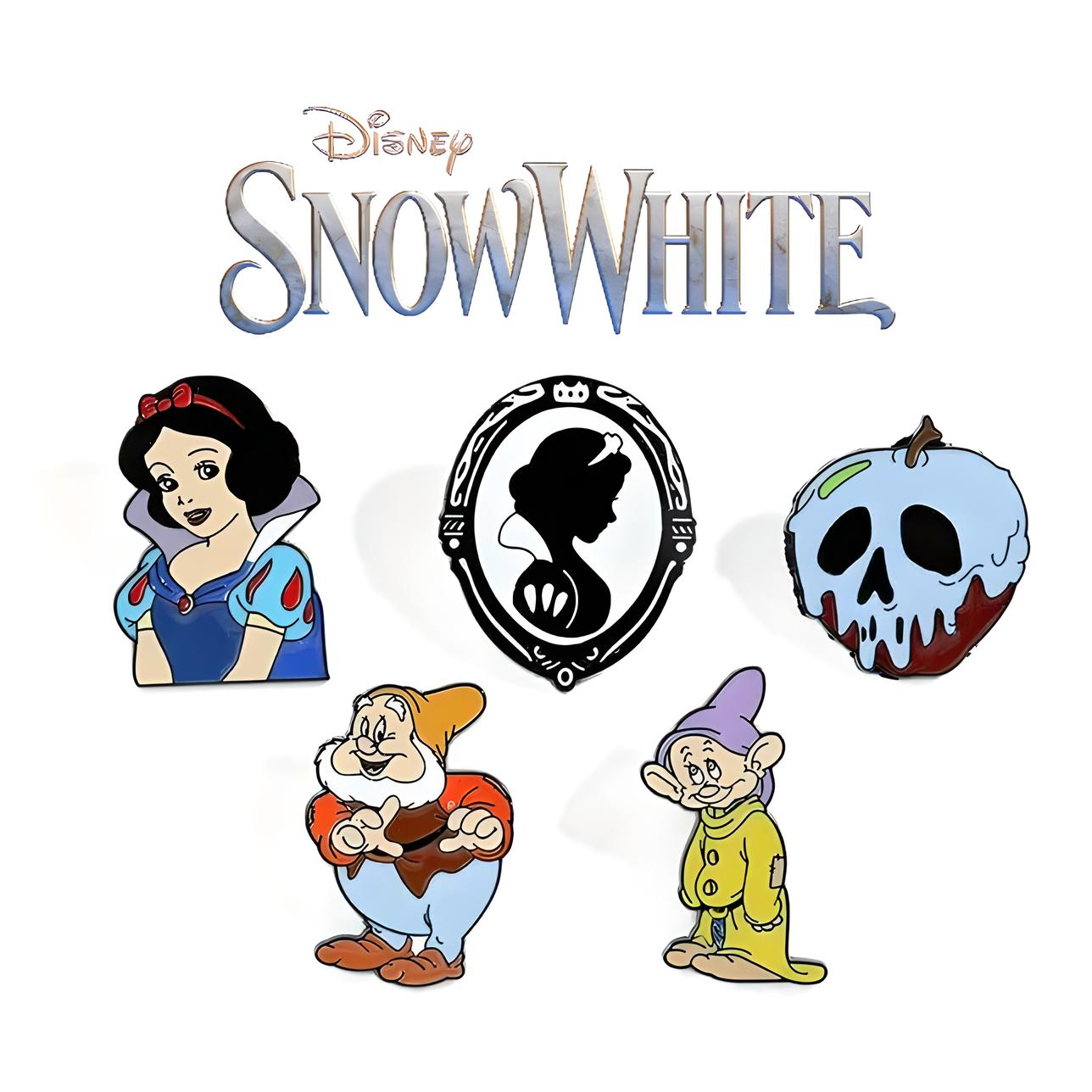 SNOW WHITE PIN SET (5pcs) Disney Animation Classic Gift Enamel Lapel Brooch Lot