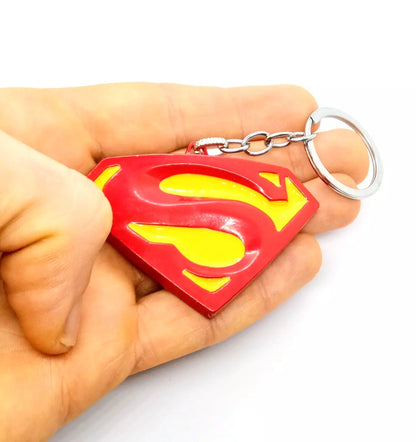 SUPERMAN KEYCHAIN Red/Yellow Super-Man Logo DC Comics Design Key Chain/Keyring