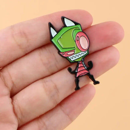 INVADER ZIM PIN Nickelodeon 90s 1990s Cartoon Toon Gift Enamel Lapel Brooch