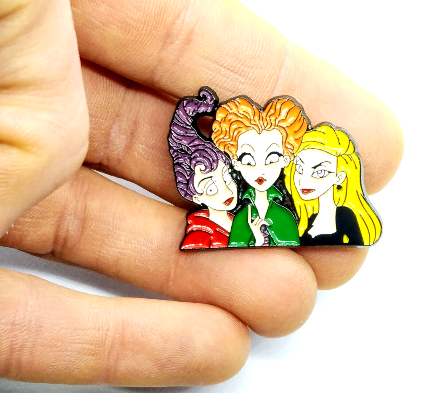 HOCUS POCUS PIN Three Witches Winifred Sarah Mary Toon Halloween Gift Brooch