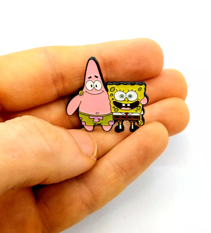 SPONGEBOB SQUAREPANTS & PATRICK PIN Nickelodeon's Best Buddies Cartoon Brooch