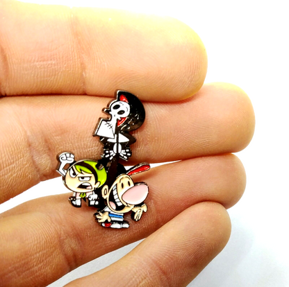 GRIM ADVENTURES OF BILLY & MANDY PIN Cartoon Toon Gift Enamel Lapel Brooch